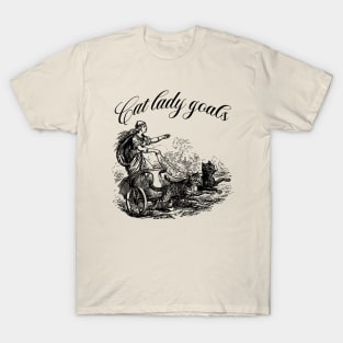 Cat lady goals funny Viking freya spinster childfree T-Shirt